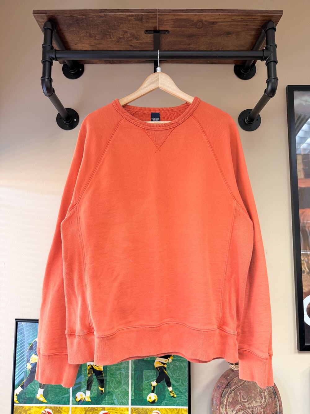 Y2K OshKosh Faded Orange Vintage V-Stitch Crewneck B’Gosh Gap Old Navy